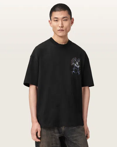 Allsaints Raptour Eagle Logo Graphic T-shirt In Black