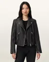 Allsaints Raul Leather Biker Jacket In Black