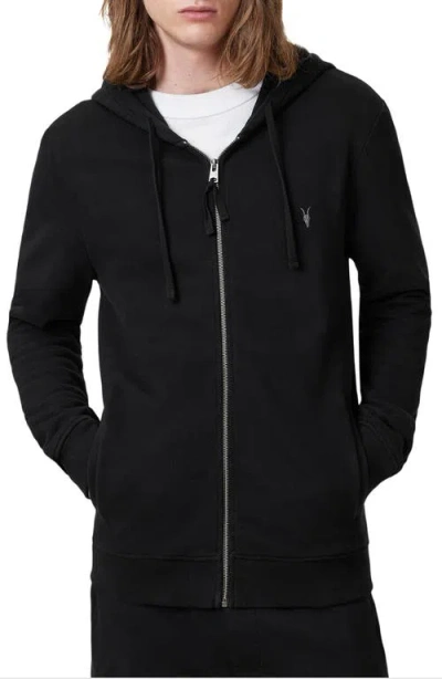 Allsaints Raven Cotton Hoodie In Black