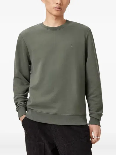 Allsaints Raven Crew-neck Sweatshirt In Green