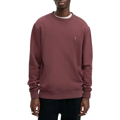Allsaints Raven Crewneck Sweatshirt In Moretti Red