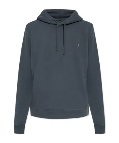 ALLSAINTS ALLSAINTS RAVEN LOGO EMBROIDERED DRAWSTRING HOODIE