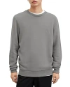 Allsaints Raven Crew Neck Ramskull Sweatshirt In Ash Grey