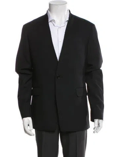 Pre-owned Allsaints Raw-edge Trim Blazer In Black