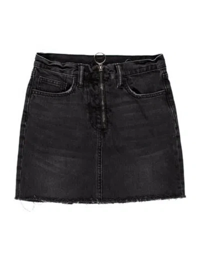 Pre-owned Allsaints Raw-edge Trim Mini Skirt In Gray