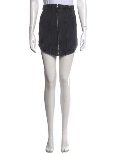 Pre-owned Allsaints Raw-edge Trim Mini Skirt In Grey