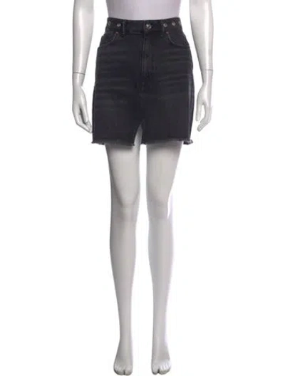 Pre-owned Allsaints Raw-edge Trim Mini Skirt In Grey