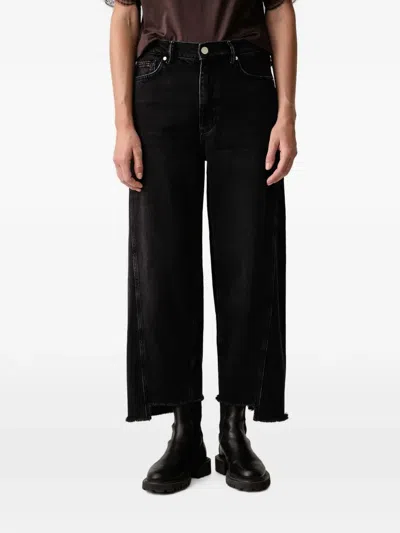 Allsaints Raw-hem Jeans In Purple