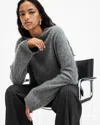 Allsaints Rebel Brushed Cashmere Crew Neck Sweater In Grey Marl