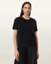 Allsaints Rebel Brushed Cashmere Knitted T-shirt In Black