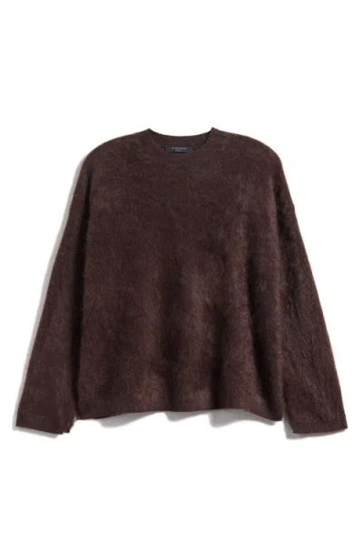 Allsaints Rebel Cashmere Crewneck Sweater In Burgundy