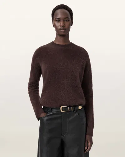 Allsaints Rebel Cashmere Sweater In Burgundy