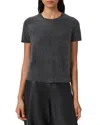 Allsaints Womens Graphite Grey Rebel Crew-neck Short-sleeve Brushed Cashmere T-shirt In Gray