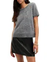 Allsaints Rebel Brushed Cashmere Knitted T-shirt In Grey Marl