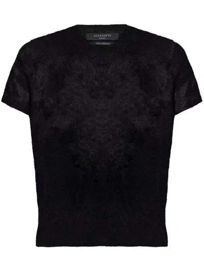 Allsaints Rebel Cashmere Top In Black