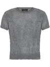 Allsaints Rebel Brushed Cashmere Knitted T-shirt In Grey