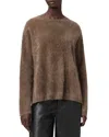 Allsaints Rebel Crewneck Cashmere Sweater In Brown