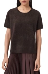 Allsaints Rebel Short Sleeve Cashmere Sweater In Brown
