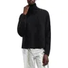 Allsaints Rebel Brushed Cashmere Roll Neck Jumper In Black