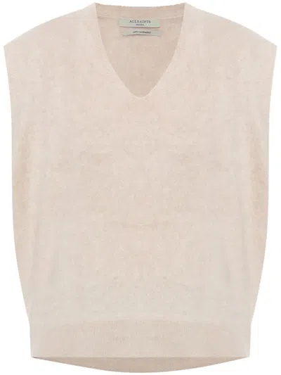 Allsaints Rebel Vest In Beige