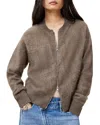 Allsaints Rebel Zip Up Cashmere Cardigan In Walnut Brown