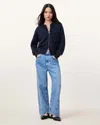 Allsaints Rebel Zip Up Cashmere Cardigan In Ink Blue