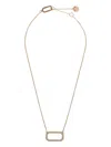 Allsaints Rectangle-frame Crystal Necklace In Gold