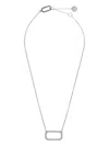 Allsaints Rectangle-frame Crystal Necklace In Silver