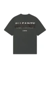 Allsaints Redact Crew Neck Tee In Blue