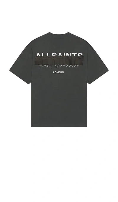 Allsaints Redact Crew Neck Tee In Blue
