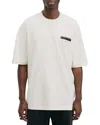 Allsaints Redact Graphic Logo Tee In Ashen White