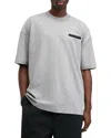 Allsaints Redact Graphic Logo Tee In Grey Marl