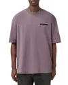Allsaints Redact Oversized Embroidered Logo T-shirt In Puce Purple