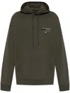 Allsaints Redact Pullover Embroidered Logo Hoodie In Kombu Green