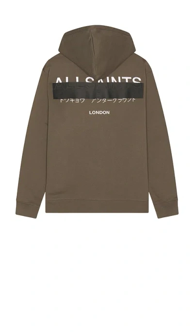 Allsaints Redact Hoodie In Brown