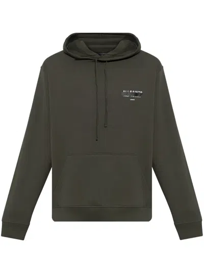 Allsaints Men's Cotton Redact Pullover Embroidered Logo Hoodie In Kombu Green