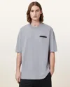 Allsaints Redact Oversized Embroidered Logo T-shirt In Halfpipe Grey
