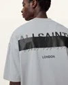 Allsaints Redact Oversized Embroidered Logo T-shirt In Machine Grey