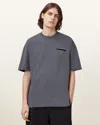 Allsaints Redact Oversized Embroidered Logo T-shirt In Pitched Blue