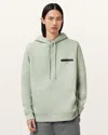 Allsaints Redact Pullover Embroidered Logo Hoodie In Mineral Green