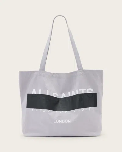 Allsaints Redact Tote Bag In Machine Grey