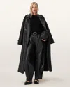 Allsaints Reed Leather Trench In Black