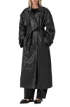 Allsaints Reed Leather Trench In Black