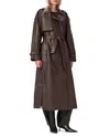 Allsaints Reed Leather Trench Coat In Brown