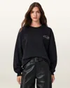 Allsaints Reel Lila Oversized Sweatshirt In Black