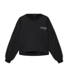 Allsaints Womens Washed Black Lila Branded-print Cotton-jersey Sweatshirt In Black
