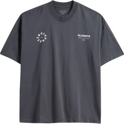 Allsaints Reflektor Logo Graphic T-shirt In Gray