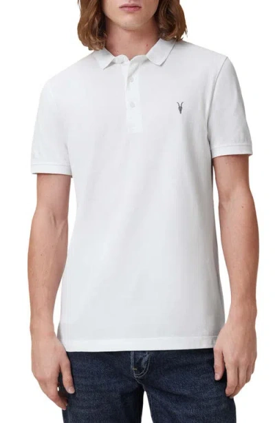 Allsaints Reform Cotton Slim Fit Polo Shirt In Optic White