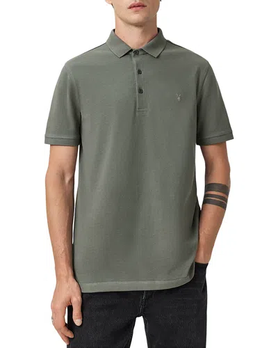 Allsaints Reform Cotton Slim Fit Polo Shirt In Gray