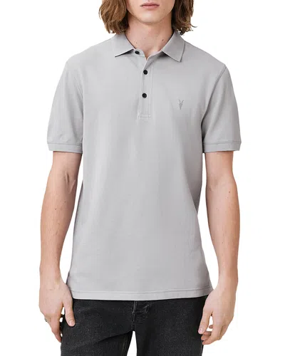 Allsaints Reform Cotton Slim Fit Polo Shirt In Machine Grey